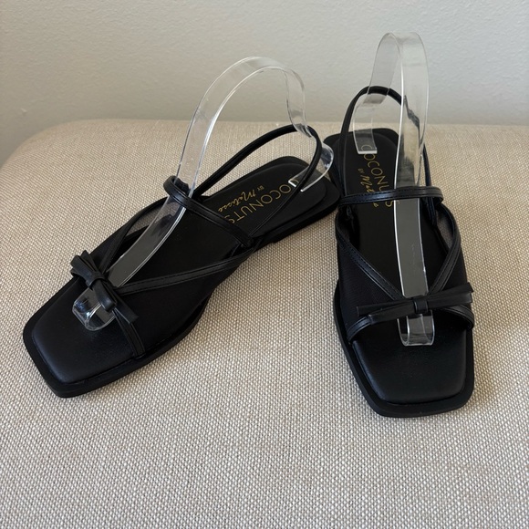 Coconuts by Matisse Tropea Sandals NWT Slingback Squared Sole Mesh Bow 8 - Picture 5 of 12